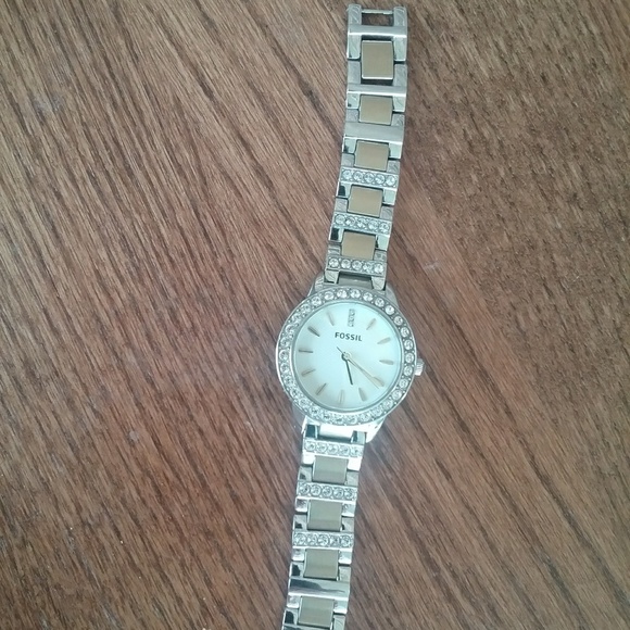 Fossil Two Tone Gold and Silver Watch w/Rhinestone - Picture 1 of 6